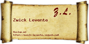 Zwick Levente névjegykártya