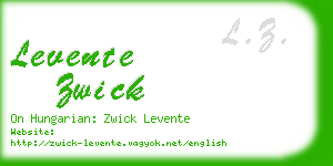 levente zwick business card